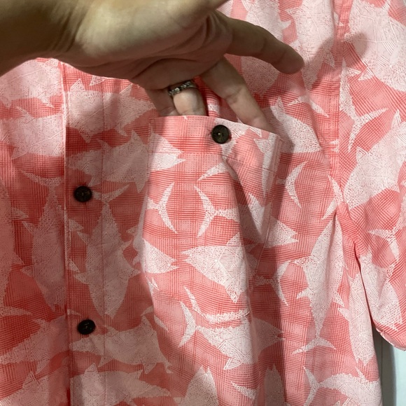 CARIBBEAN JOE ISLAND SUPPLY CO.  MEN'S SHORT SLEEVES SHIRT PINK SIZE XXL - Picture 5 of 15